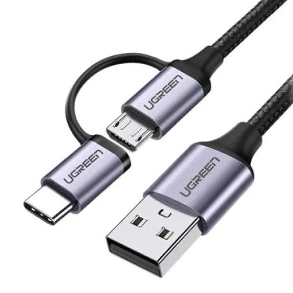 کابل شارژر USB به USB-C و Micro USB یوگرین US177 مدل 30875-کاماپرس