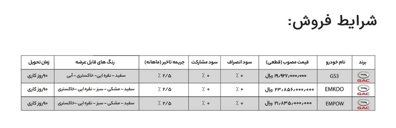 قیمت خودور جی ای سی-کاماپرس